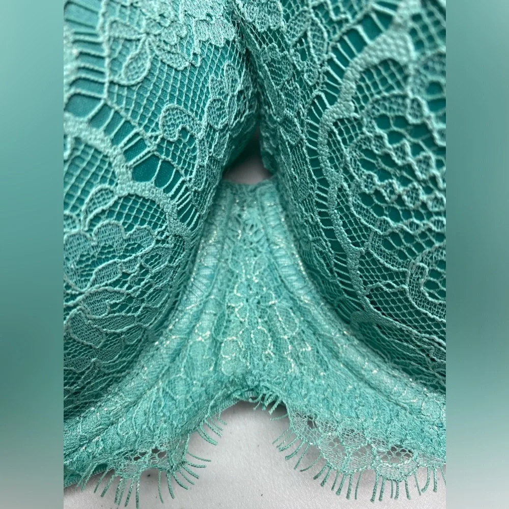 VS MINT/SLVR Dream Angels Lined Demi, 34DDD, *P1062 - Picture 2 of 7